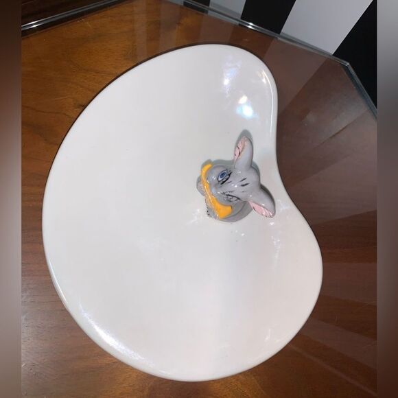Vintage 1971 Mouse W/ Cheese Appetizer Snack Plate Kitsch Handmade Ceramic Dish - Picture 6 of 6